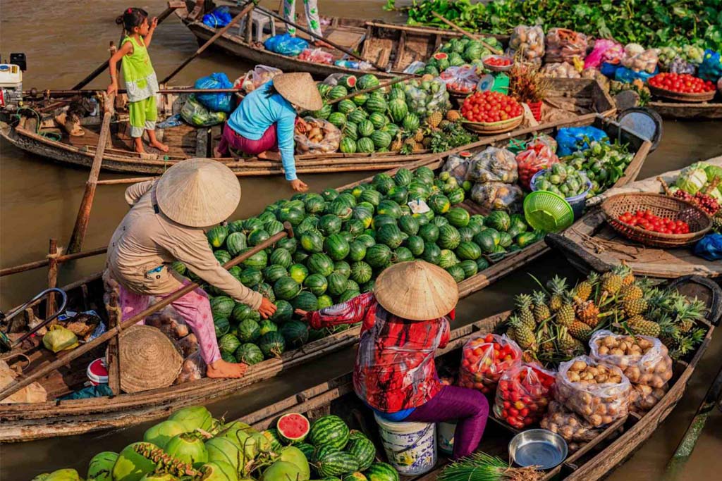 marche flottant delta du mekong